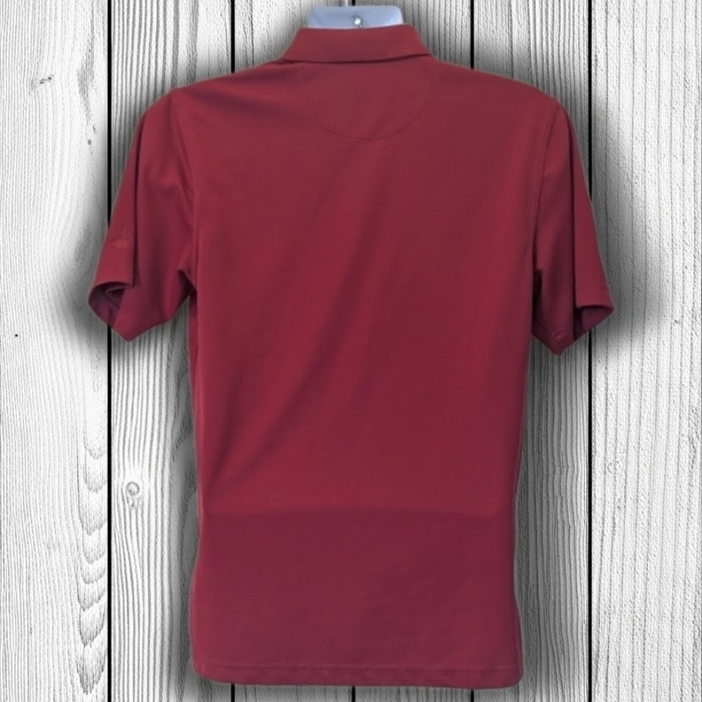 Cubavera Deep Red Polo With Horizontal Ribbed Texture Shirt - Picture 2 of 6